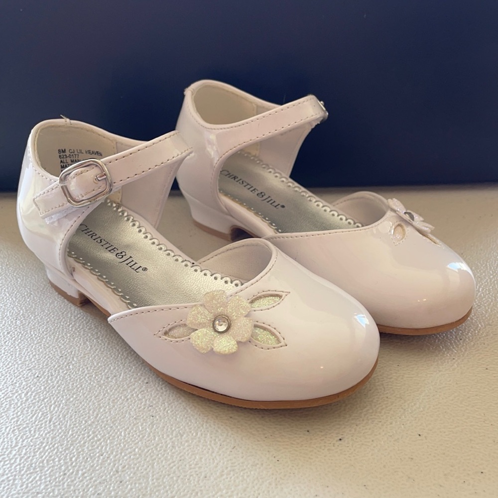White kids dress shoe